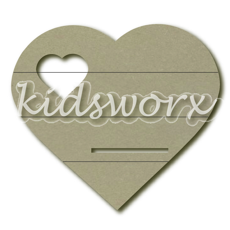 Wandbord hart met plankje