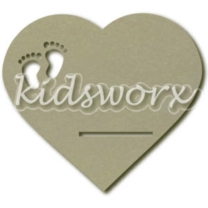 Wandbord hart met voetjes en plankje