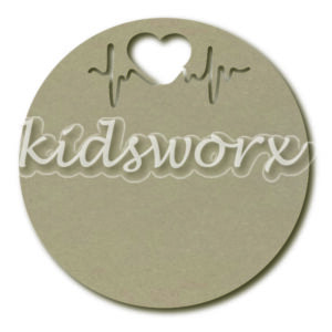 Tekstbord rond met hartslag